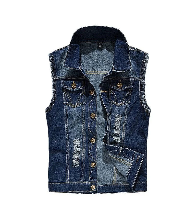 Fashion Men Ripped Denim Vests
