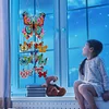 (US Only)Double Sided Flower Butterflies Crystal Wind Chimes Pendant Kit for Window Decor
