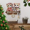 H&ouml;lzerne Willkommen zu Hause Weihnachtskatze - 5d DIY Handwerk Wandhaken