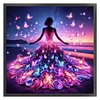 Beach Butterfly Dress Girl - 11CT Stamped Cross Stitch - 45*45cm