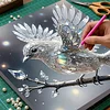 (Framed)Diamond Painting -DIY Round Drill Bird with Frame(25x25cm)