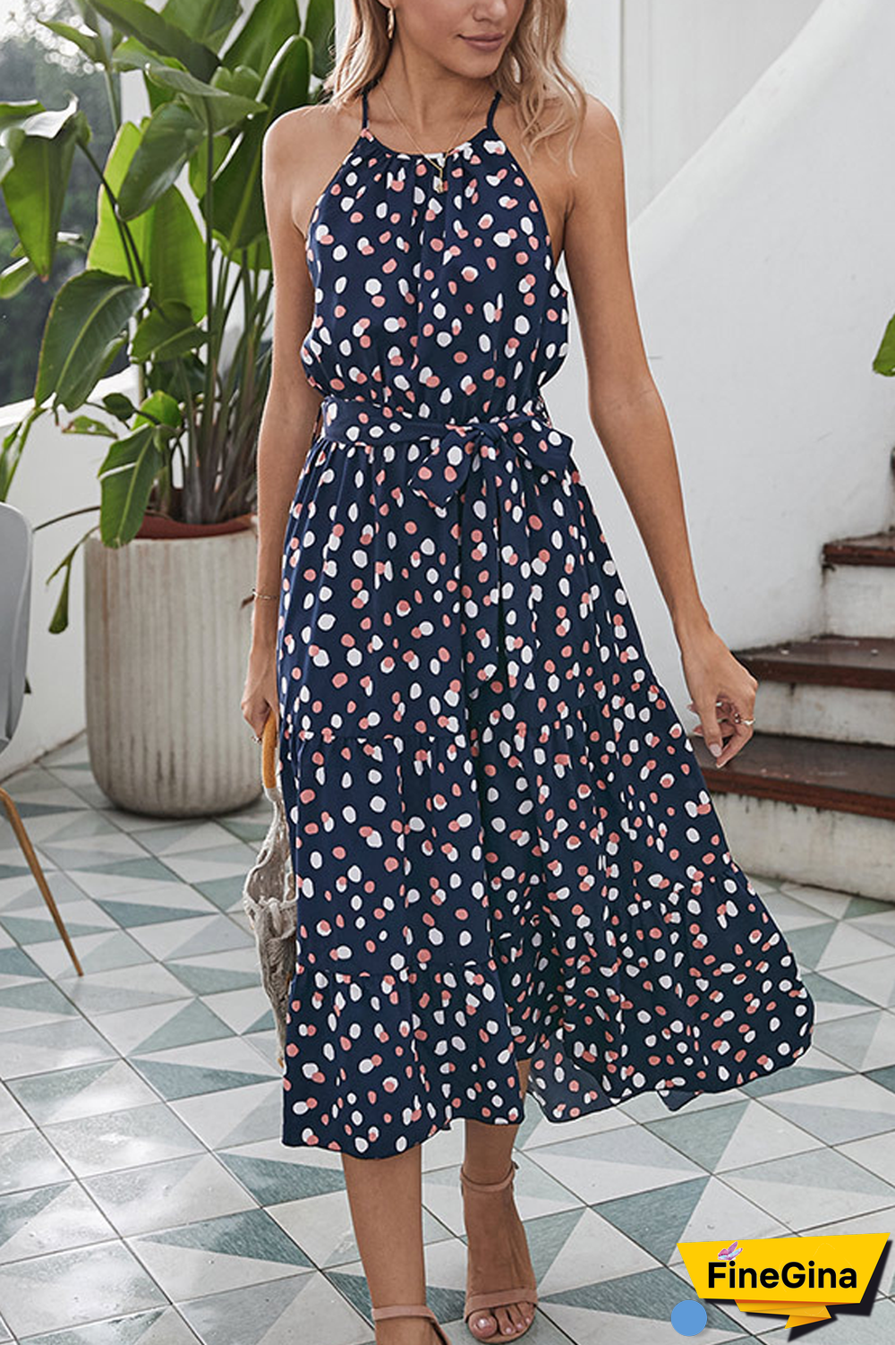 KarliDress Polka Dot Holiday Style Swing Dress P12715