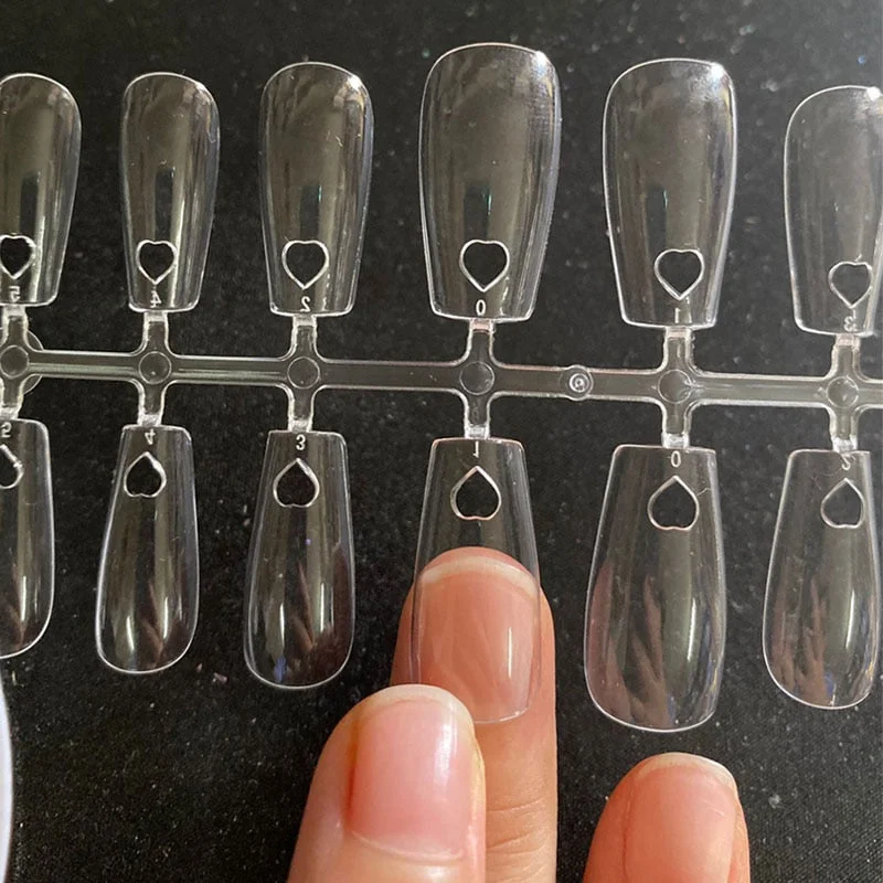 Cute Heart Medium Coffin False Nail Tips Full Cover Nails Fake Tip Press On Salon Manicure Supply Supply-Nail Inspo