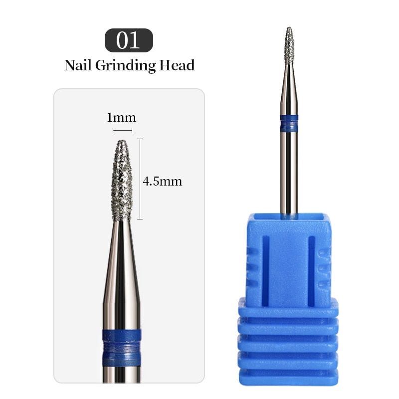 1Pcs Mini Carbite Dimond Nail Drill Bits Manicure Drill For Milling Cutter Electric Machine Nail Files Buffer Nail Art Equipment