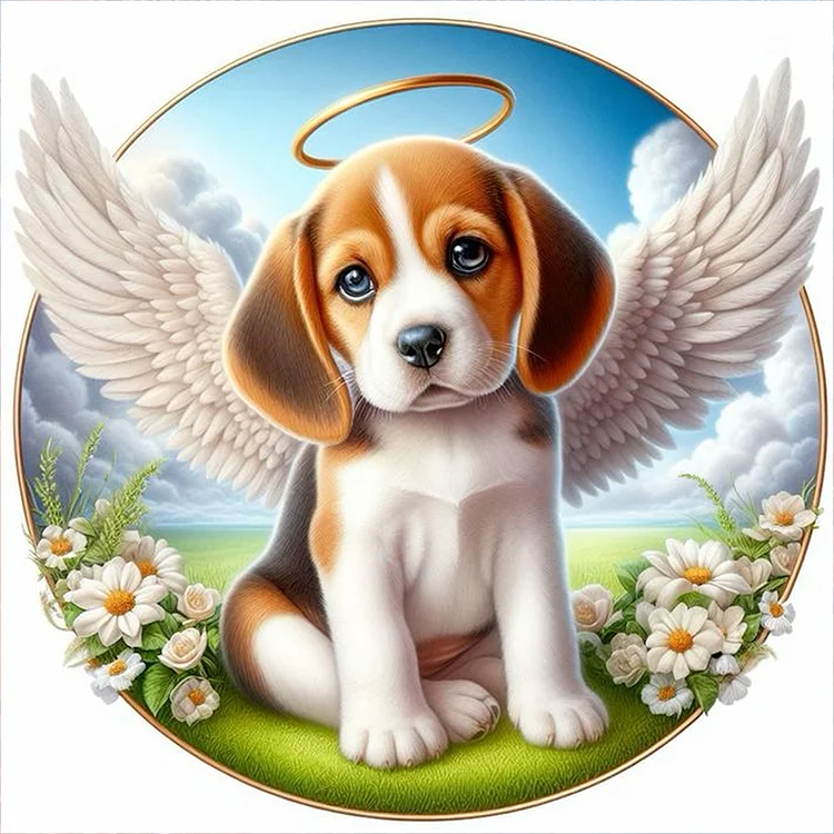 Full Round Diamond Painting - Angel Puppy 40*40CM
