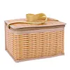 Portable Wicker Rattan Outdoor Camping Picnic Bag Food Container Basket
