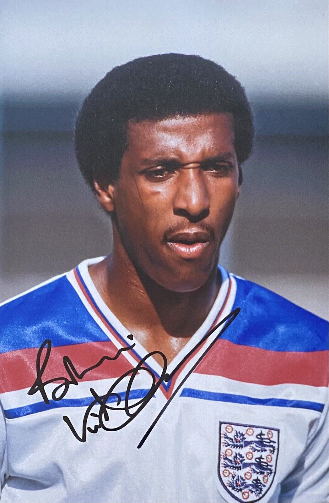 Viv Anderson Genuine Hand Signed England 12x8 Photo Poster painting