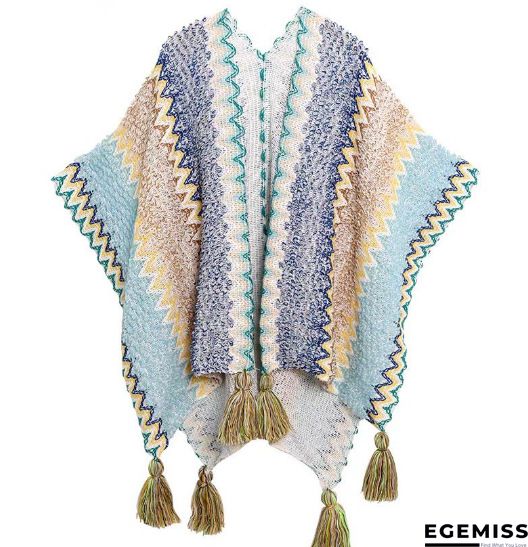 Women's  Casual V neck Half Sleeve Multicolor  Sweater | EGEMISS