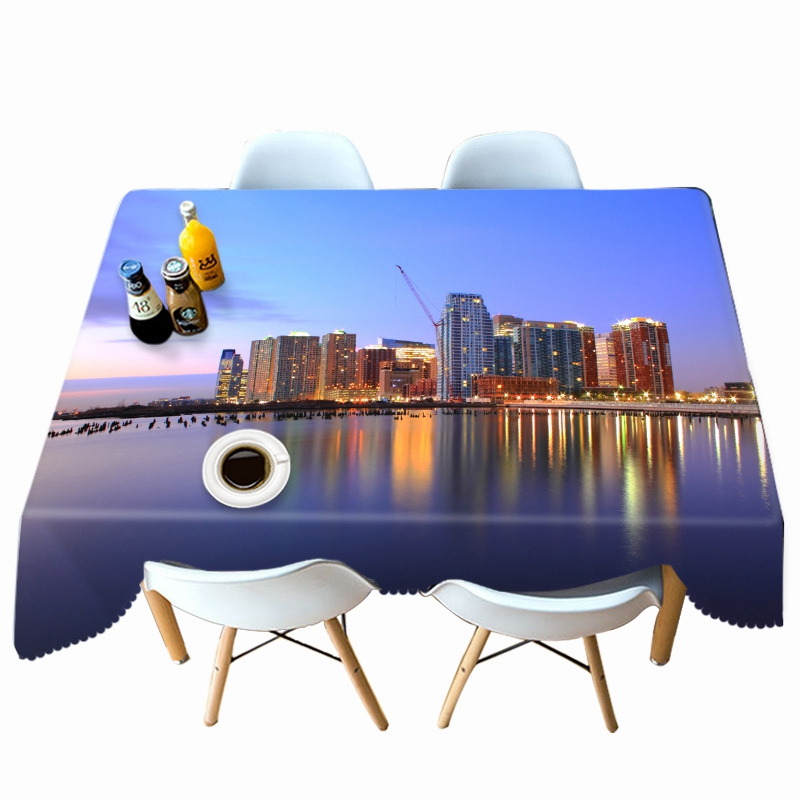 

Bright Night Scene of City - 3D Tablecloth, 140*180cm, 501 Original