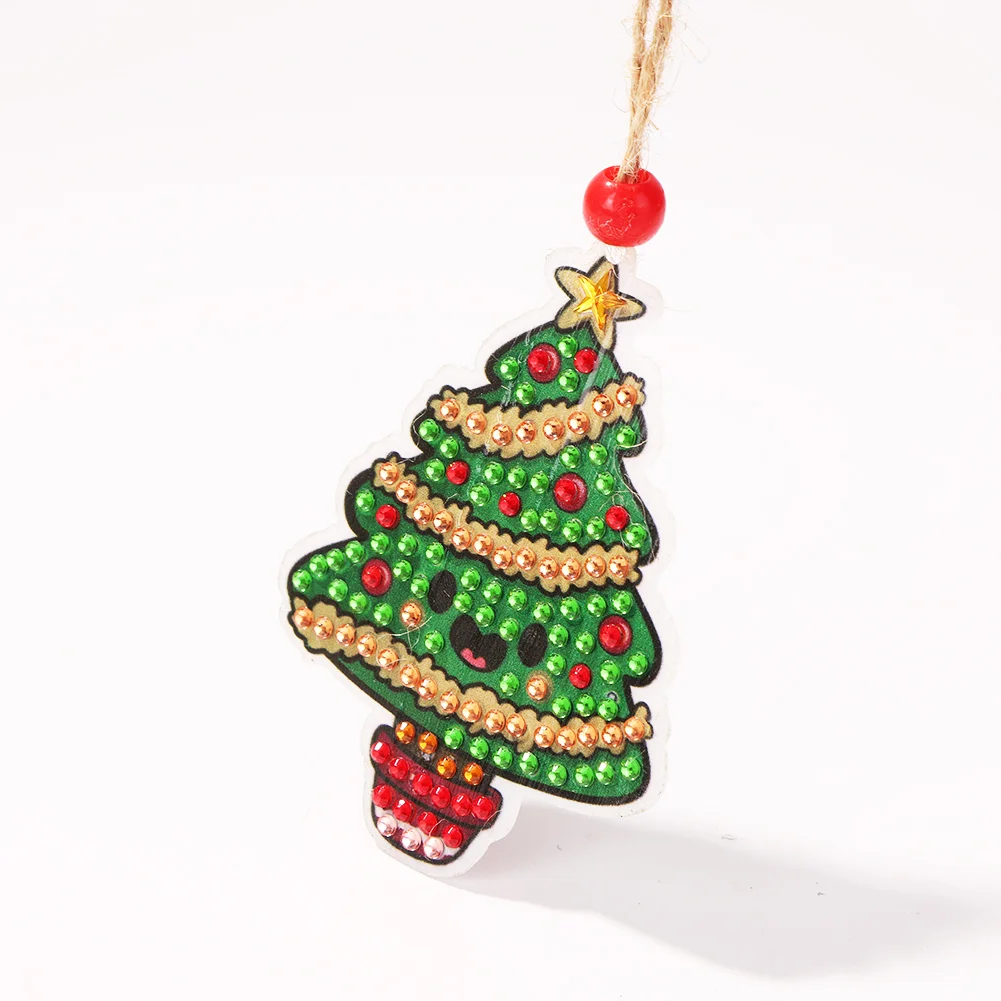 5pcs DIY Diamond Painting Xmas Trees Pendant(Double Sided)