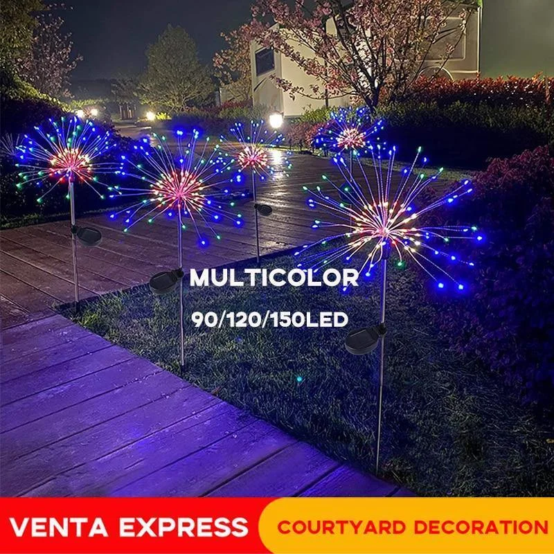 Solar Firework Lights Outdoor Waterproof DIY Shine String