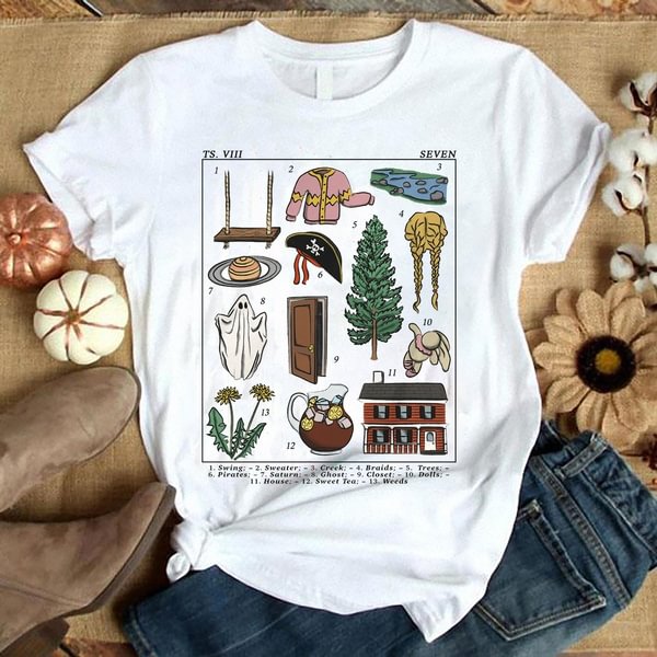 Taylor Seven Inspired T Shirt Botanical Illustration Popular Song Pop Culture Graphic Cotton Tees - Shop Trendy Women's Clothing | LoverChic