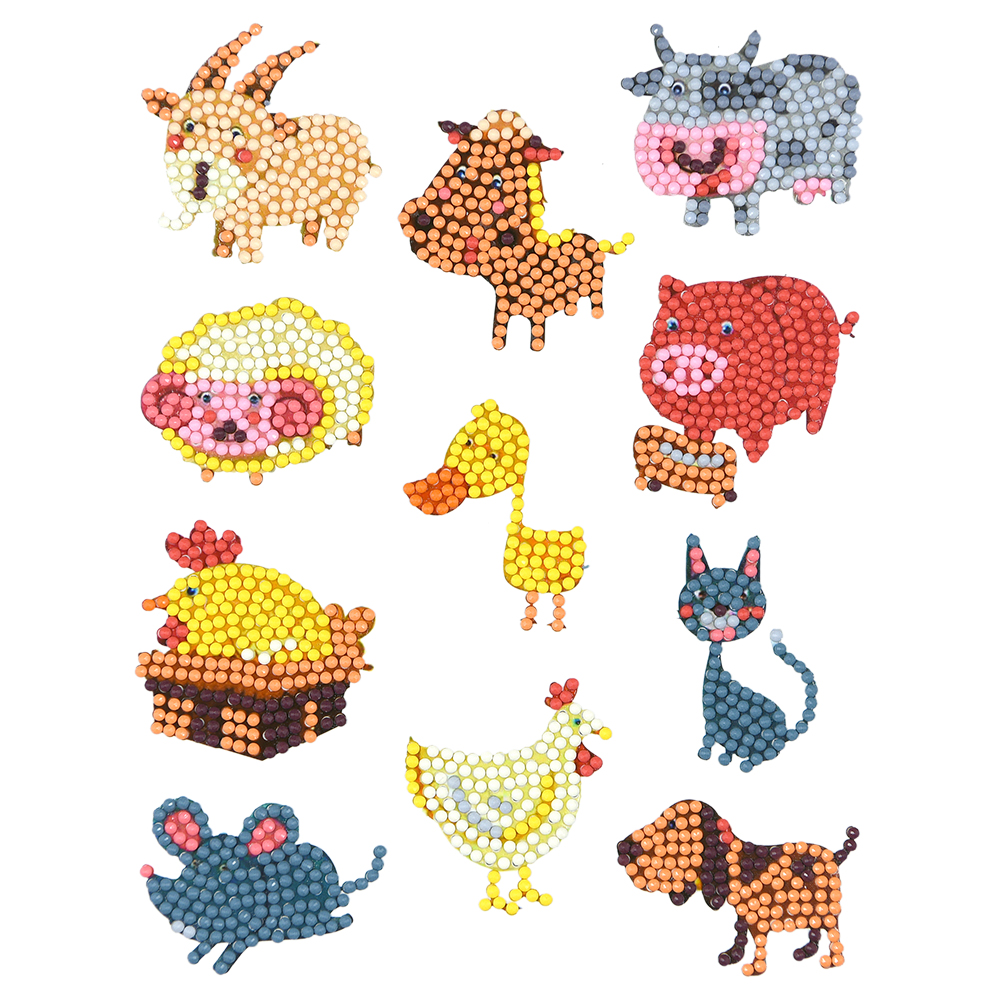 

11pcs Cute Animals- 5D DIY Craft-Sticker, 501 Original