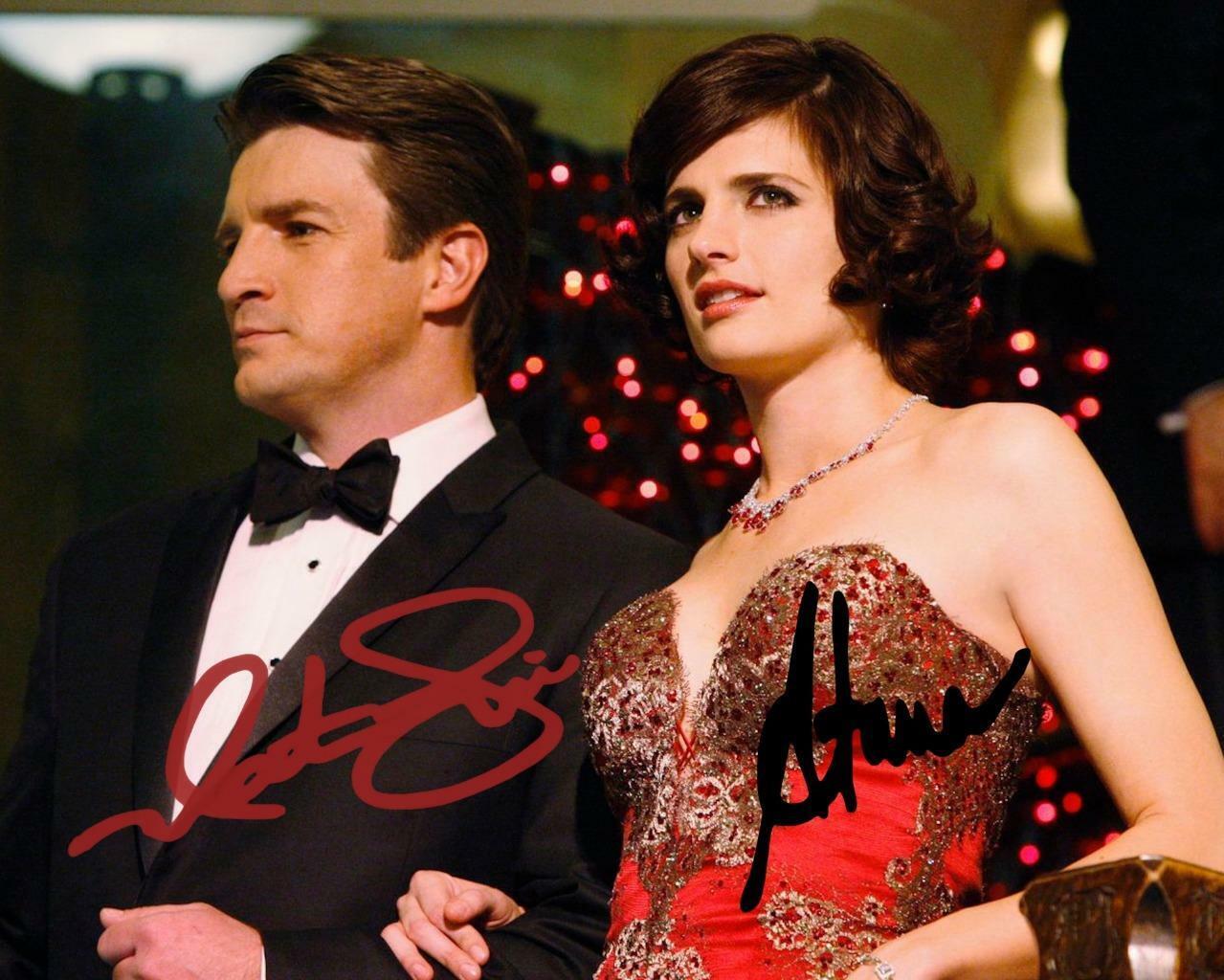 Castle Nathan Fillion Stana Katic SIGNED AUTOGRAPHED 10 X 8