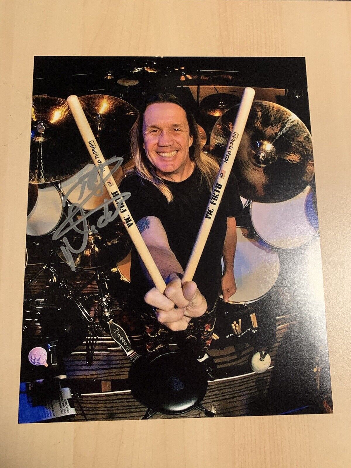 NICKO MCBRAIN HAND SIGNED 8x10 Photo Poster painting AUTOGRAPHED IRON MAIDEN BAND DRUMMER COA