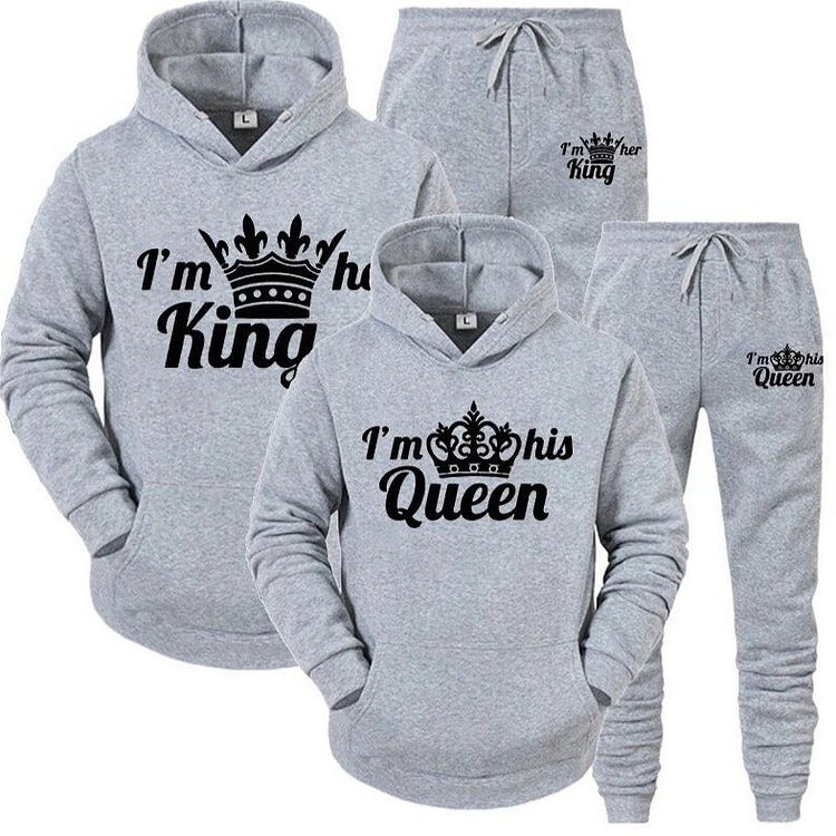 Her King & His Queen Gray Tracksuits 4 in 1