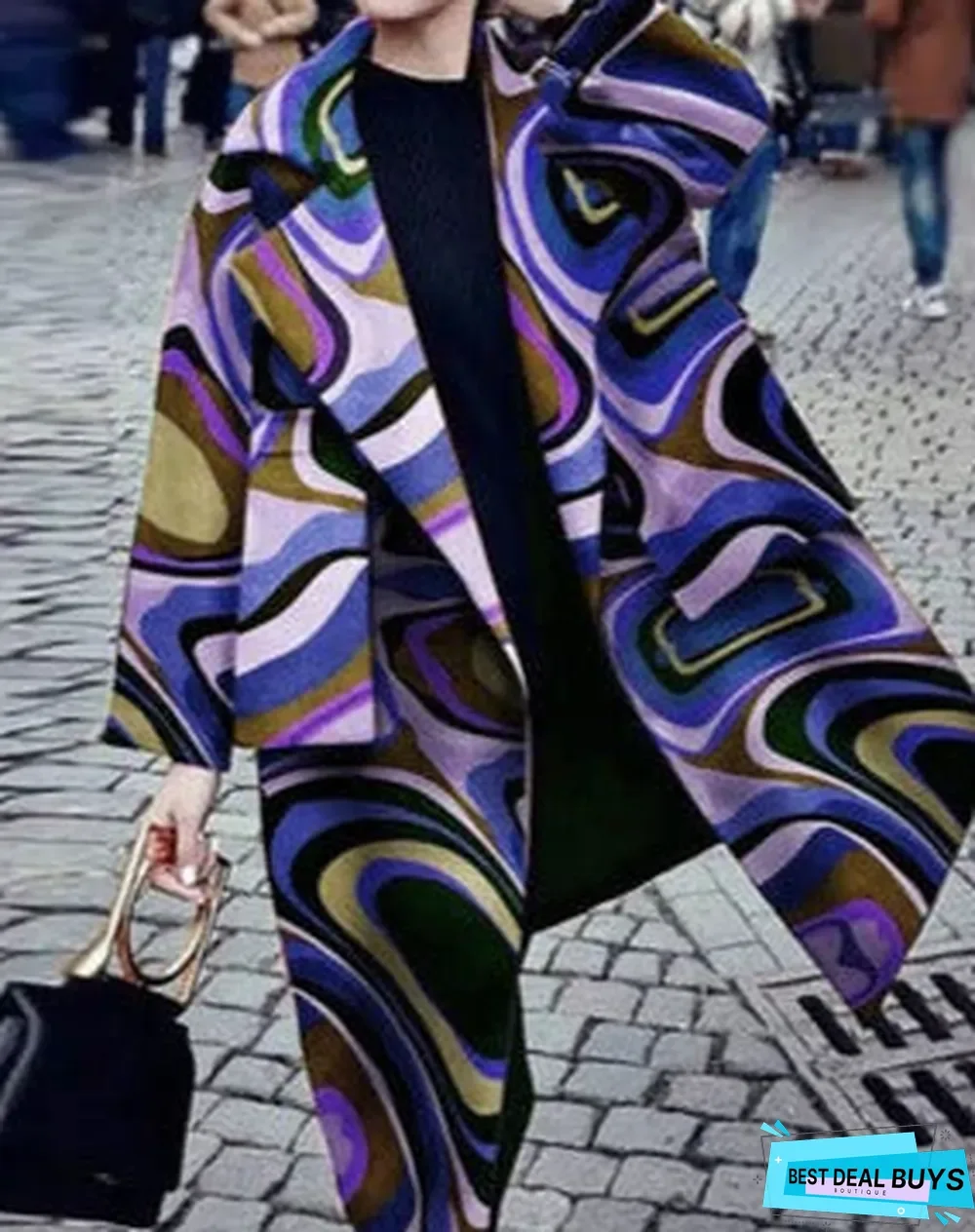 Autumn and Winter Women's Casual Long Pure Color Warm Wool Coat Windbreaker