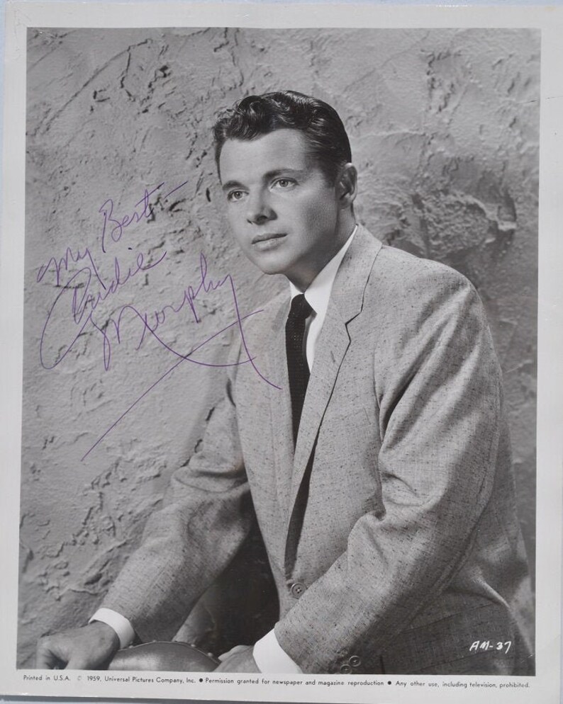 AUDIE MURPHY Signed Photo Poster painting To Hell And Back wCOA