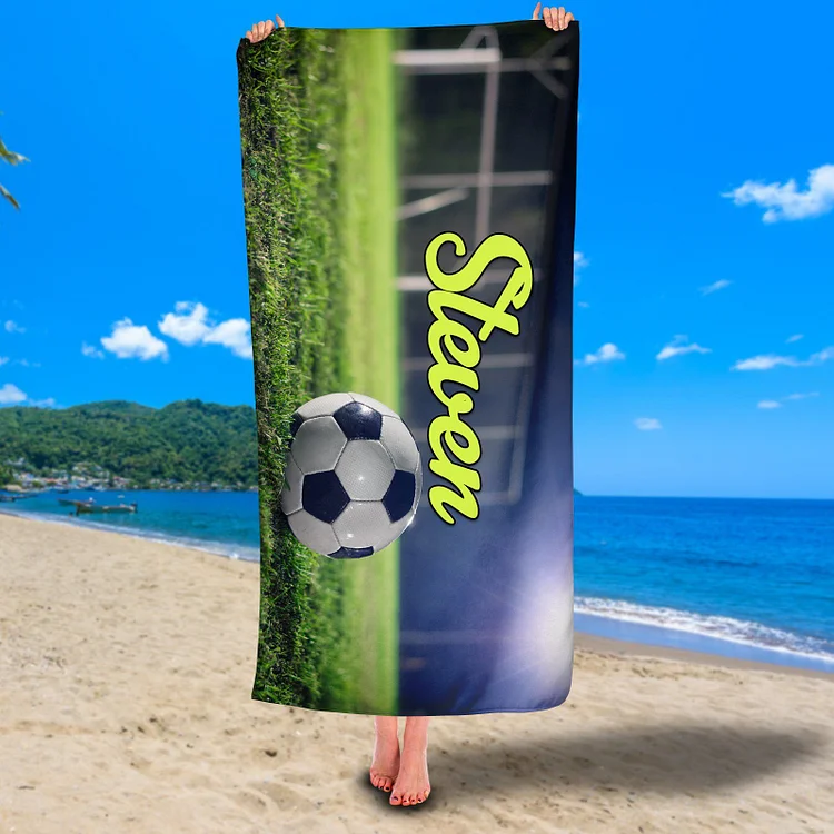 Personalized Kid Soccer Beach Towel For Summer&beach