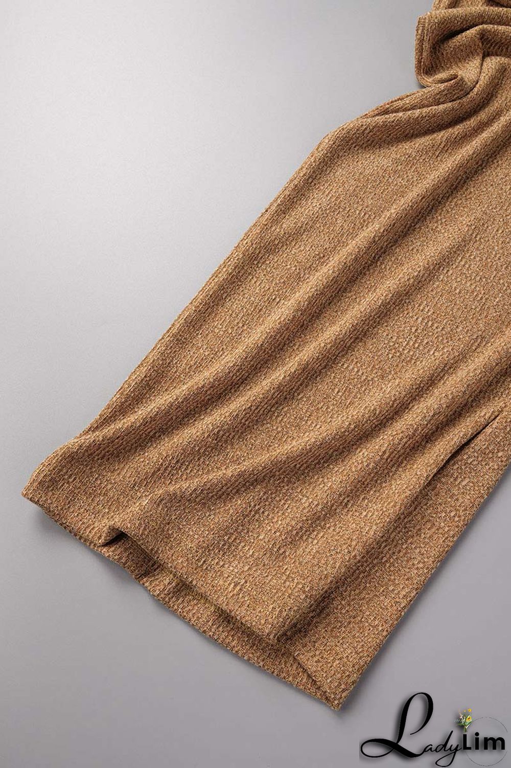 Grey Casual Solid Patchwork High Waist Straight Solid Color Bottoms