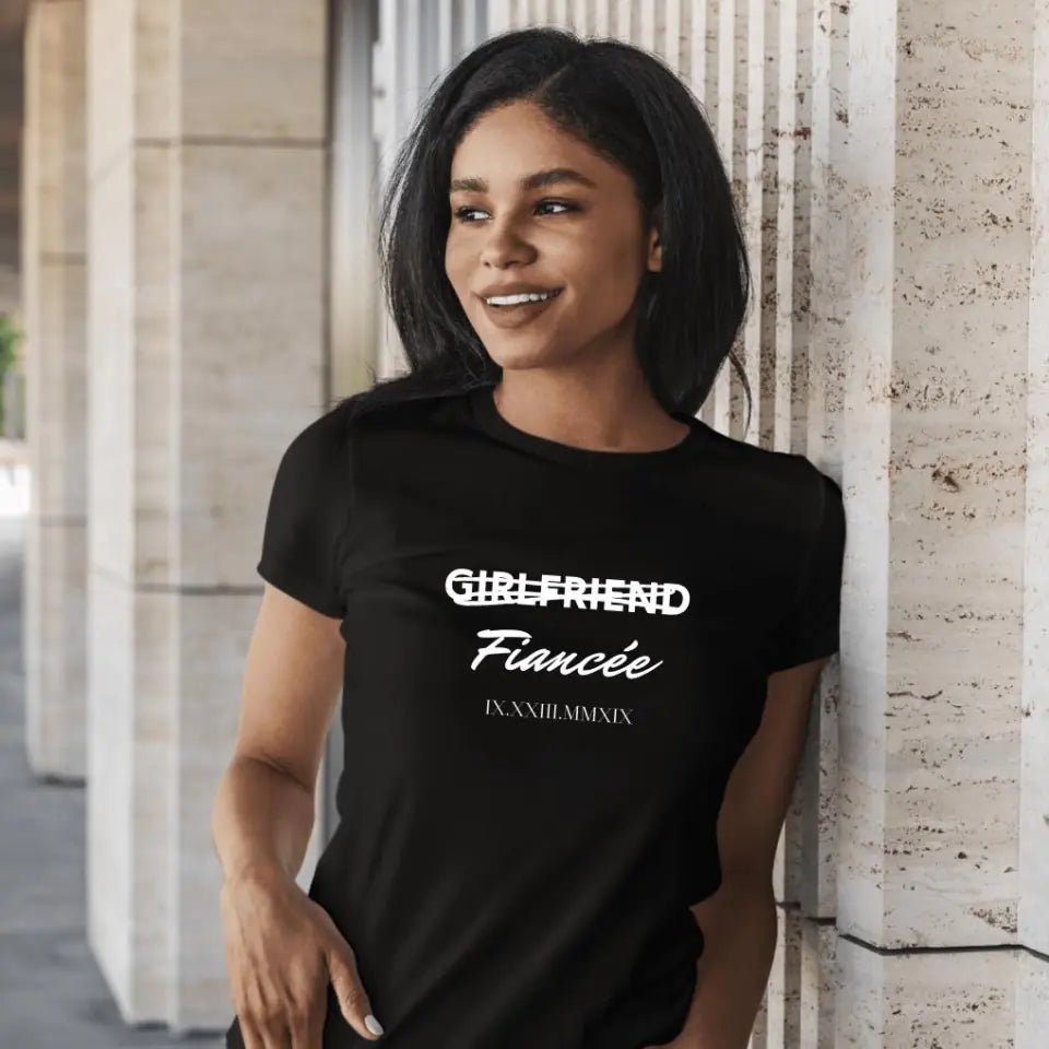 Loveyoufancy Fiancée Custom Couple T-Shirt With Special Date