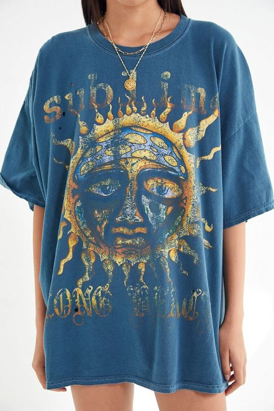 Fashion Trend Long Printed Short Sleeve T-shirt