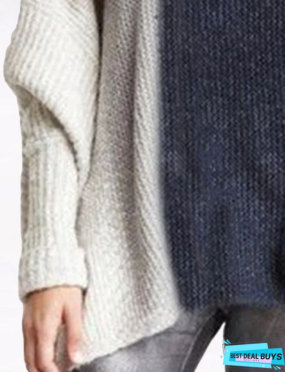 Casual Color Matching Crew Neck Long Sleeves Sweater