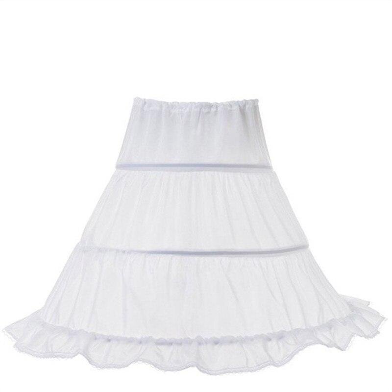 New Formal 3 Hoops Children Kid Skirt Petticoat Crinoline Underskirt Wedding Accessories For Girls Ball Gown Elastic Waist