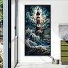 (40*80cm)Lighthouse in the Storm - Round AB Drill Diamond Painting