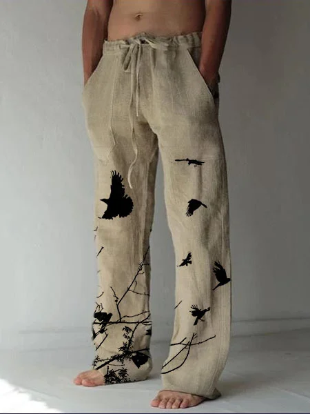 Men's fashion print casual trousers