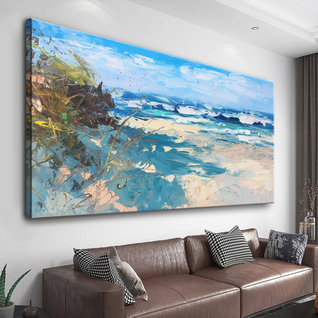 Abstract Beach Painting Canvas Wall Art