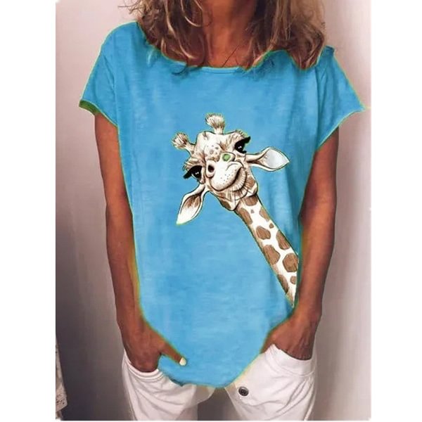 New Ladies Fashion Printed Short-sleeved T-shirt, Casual Round Neck T-shirt for Women. - Shop Trendy Women's Clothing | LoverChic