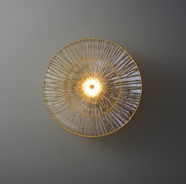 Round Glass Gold Wall Light