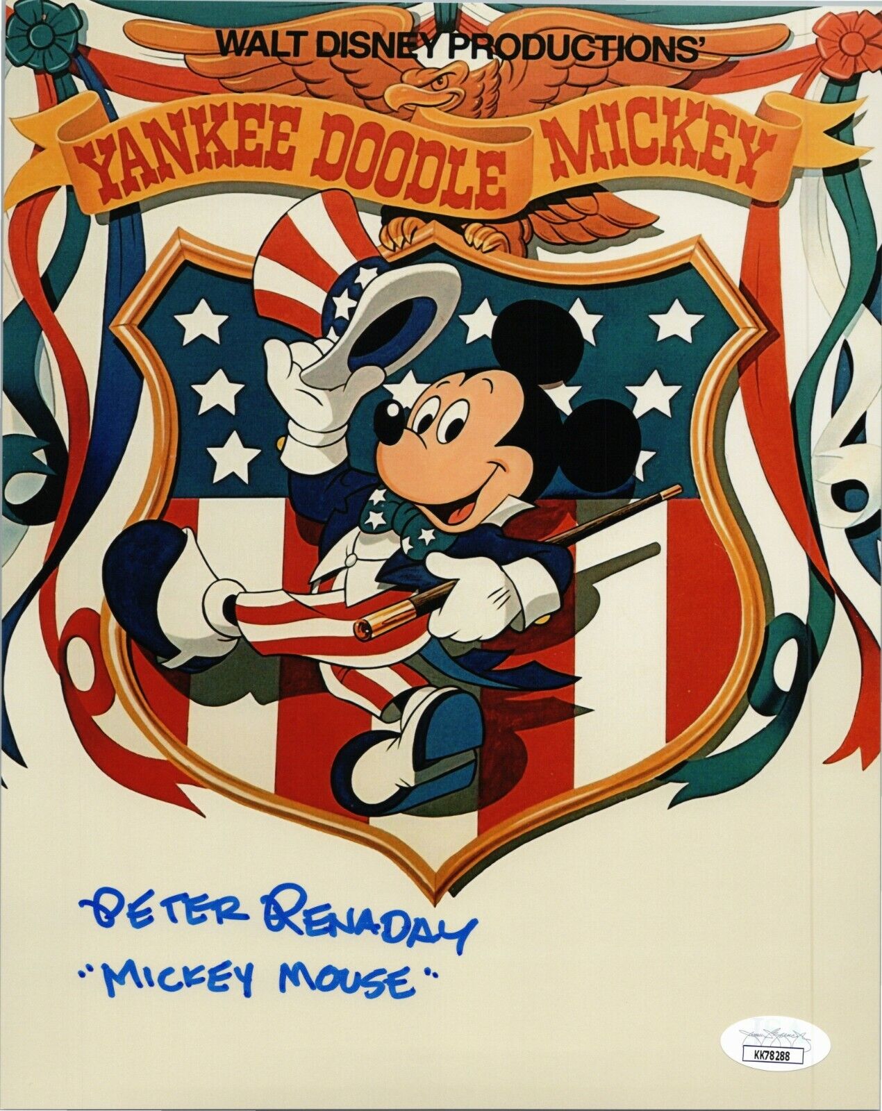 PETER RENADAY Hand-Signed YANKEE DOODLE ~ MICKEY MOUSE