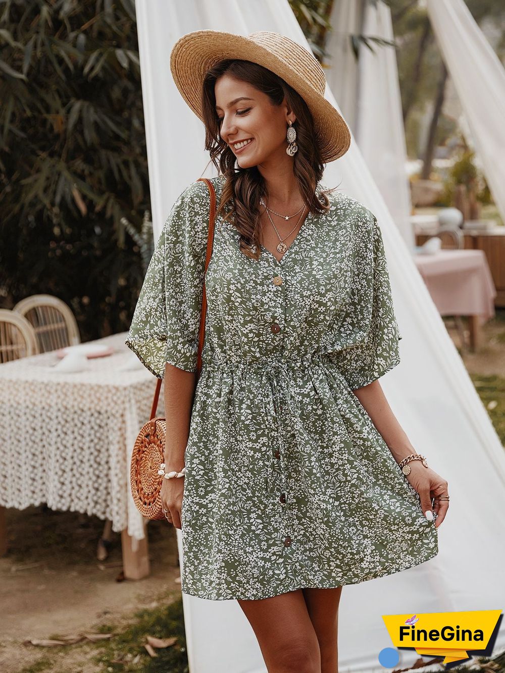 Women's Dress Spring/Summer Small Broken Flower Skirt