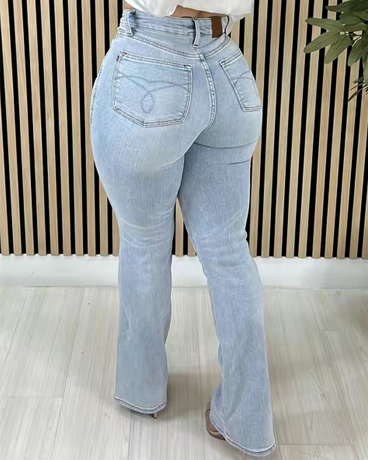 High Rise Belly Control Flare Jeans