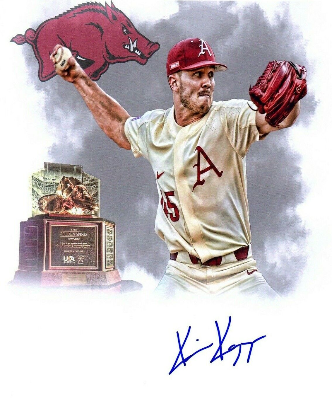 Kevin Kopps Arkansas Razorbacks baseball autograph signed 8x10 Photo Poster painting SEC Champs