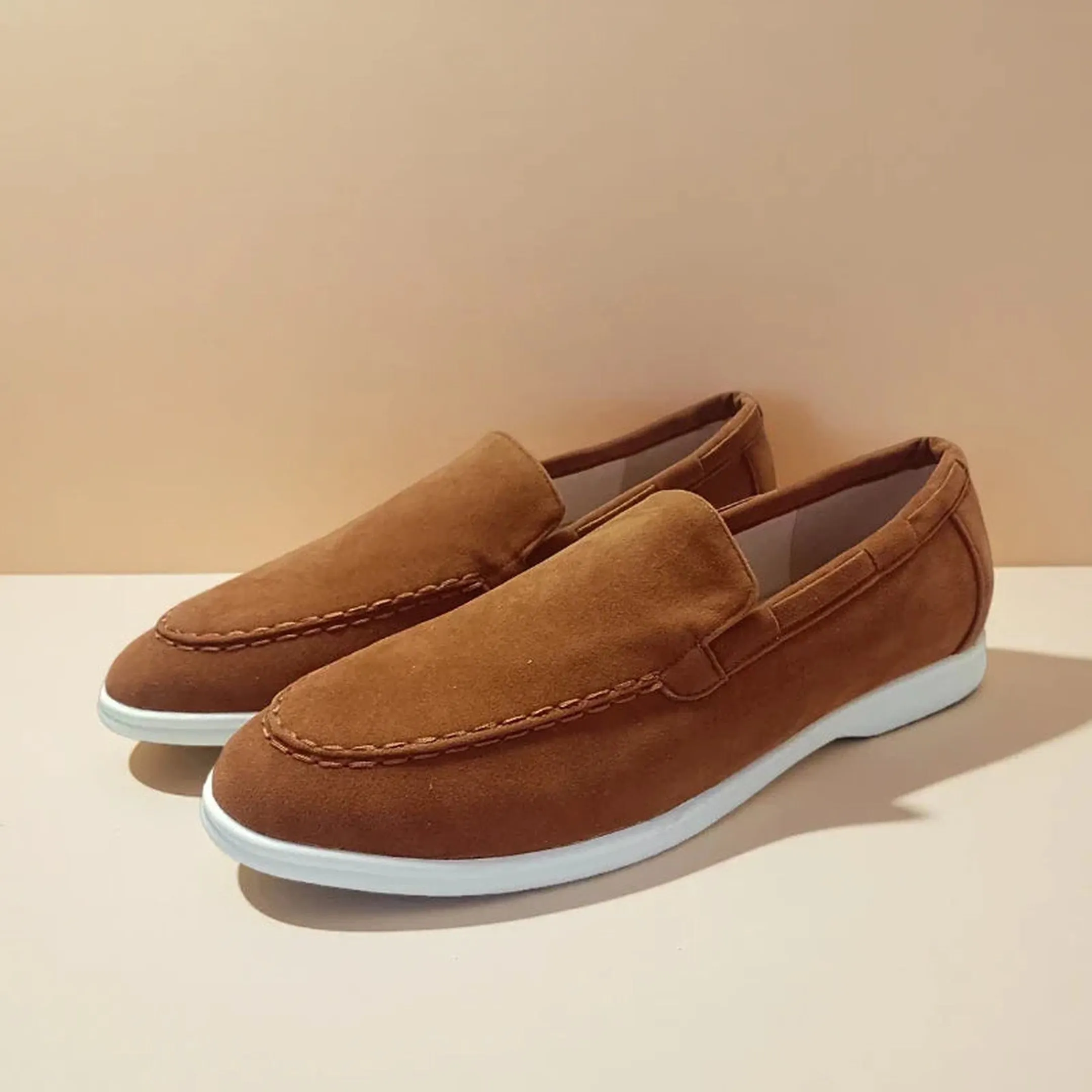 Men's Slip-On Loafers &ndash; Stitched Upper &ndash; Lightweight Comfort