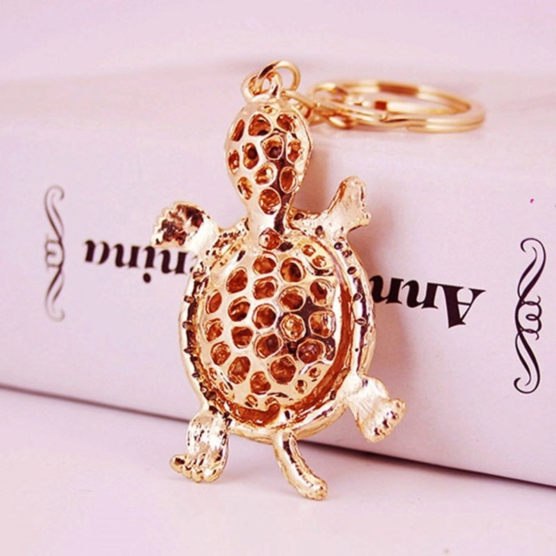 Cute Tortoise Zinc Alloy Plating Inlay Rhinestones Unisex Bag Pendant Keychain