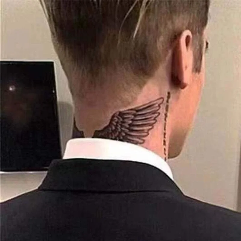 Waterproof Temporary Tattoo Sticker Bieber's &rsquo;Wing Angel Flash Tatto Body Art Arm Water Transfer Fake Tatoo Men