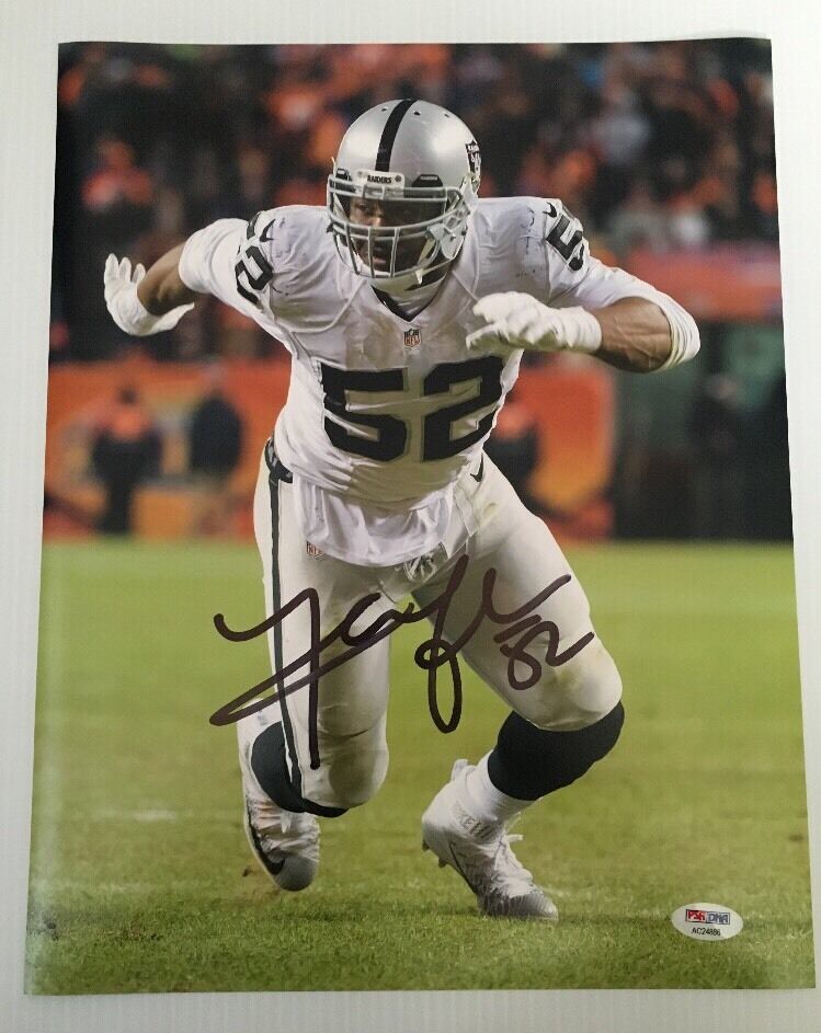 Khalil Mack Signed Autographed 11x14 Photo Poster painting Oakland Raiders DPY PSA/DNA COA 13