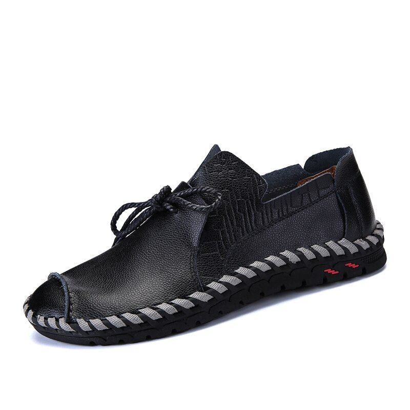 2020 Spring Mens Designer Shoes Brand Split Leather Soft Comfortable Men's Casual Shoes Portable Driving Shoe Laces Flats