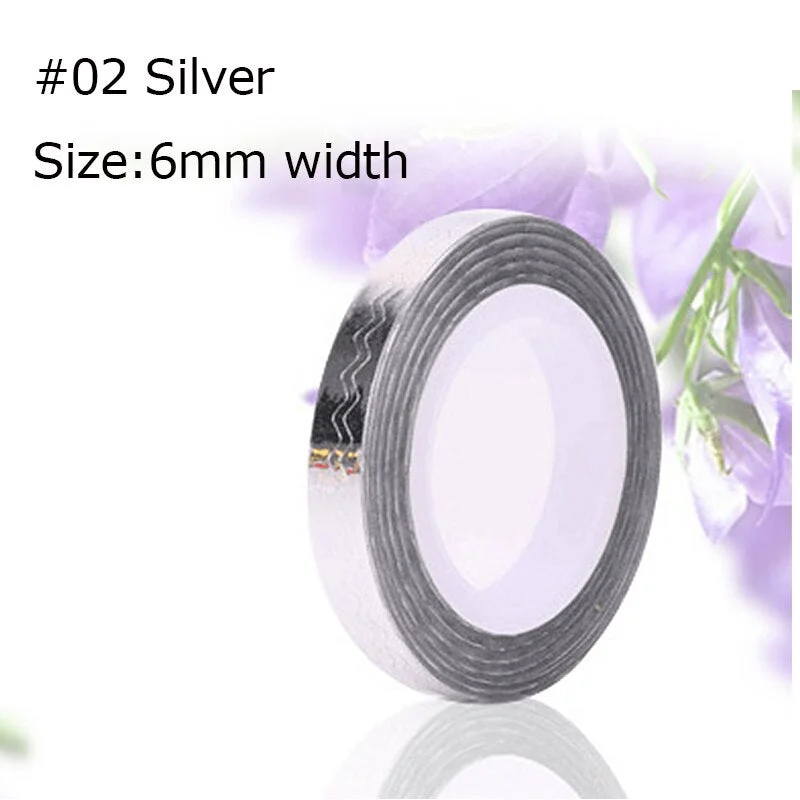 1mm 2mm 6mm Matte Glitter Nail Striping Tape Line Rainbow Multi Color Styling Tool Sticker Decal  DIY Decoration-Nail Inspo