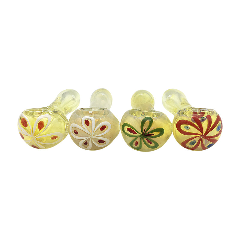 Inside-out Heavy Spoon Pipe Flower Stripe Bowl Hand Pipe for Tobacco