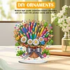 (US Local)Flower Double Sided Effect Table Top Diamond Painting Desktop Ornaments Kit (Pencil)