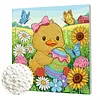 Easter Duck DIY Perlenmalerei Kunstsets mit Rahmen 25x25 cm Perlengem&auml;lde Bildkunst Basteln f&uuml;r Erwachsene Anf&auml;nger Wanddekoration f&uuml;r Zuhause