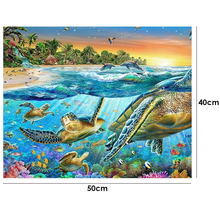 Diy 5d Sea Turtle Diamond Painting Kits For Adults Full Drill Round Ocean  Diamond Art Kits For Kids Diamond Painting Animals Gem Painting Picture Arts