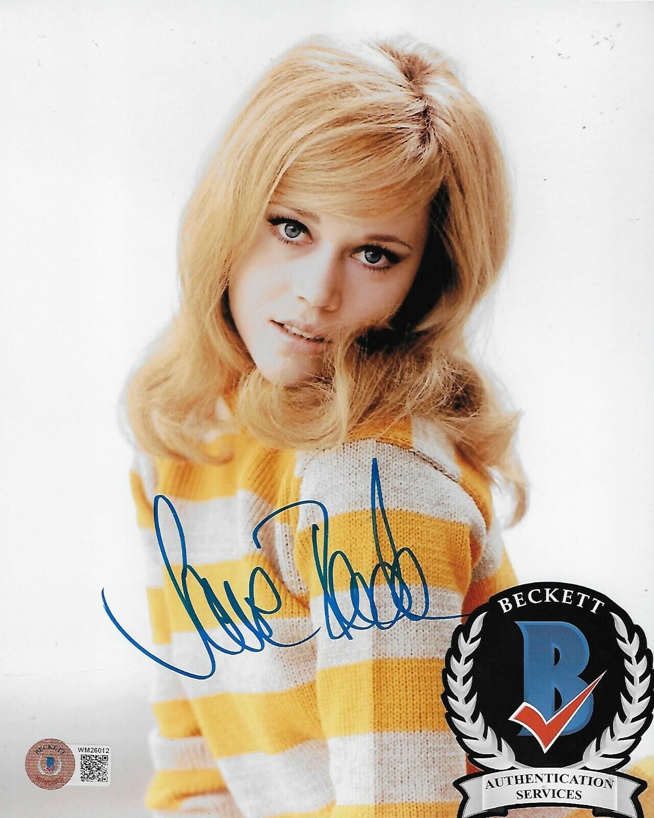 Jane Fonda Original Autographed 8X10 Photo Poster painting w/Beckett COA #7