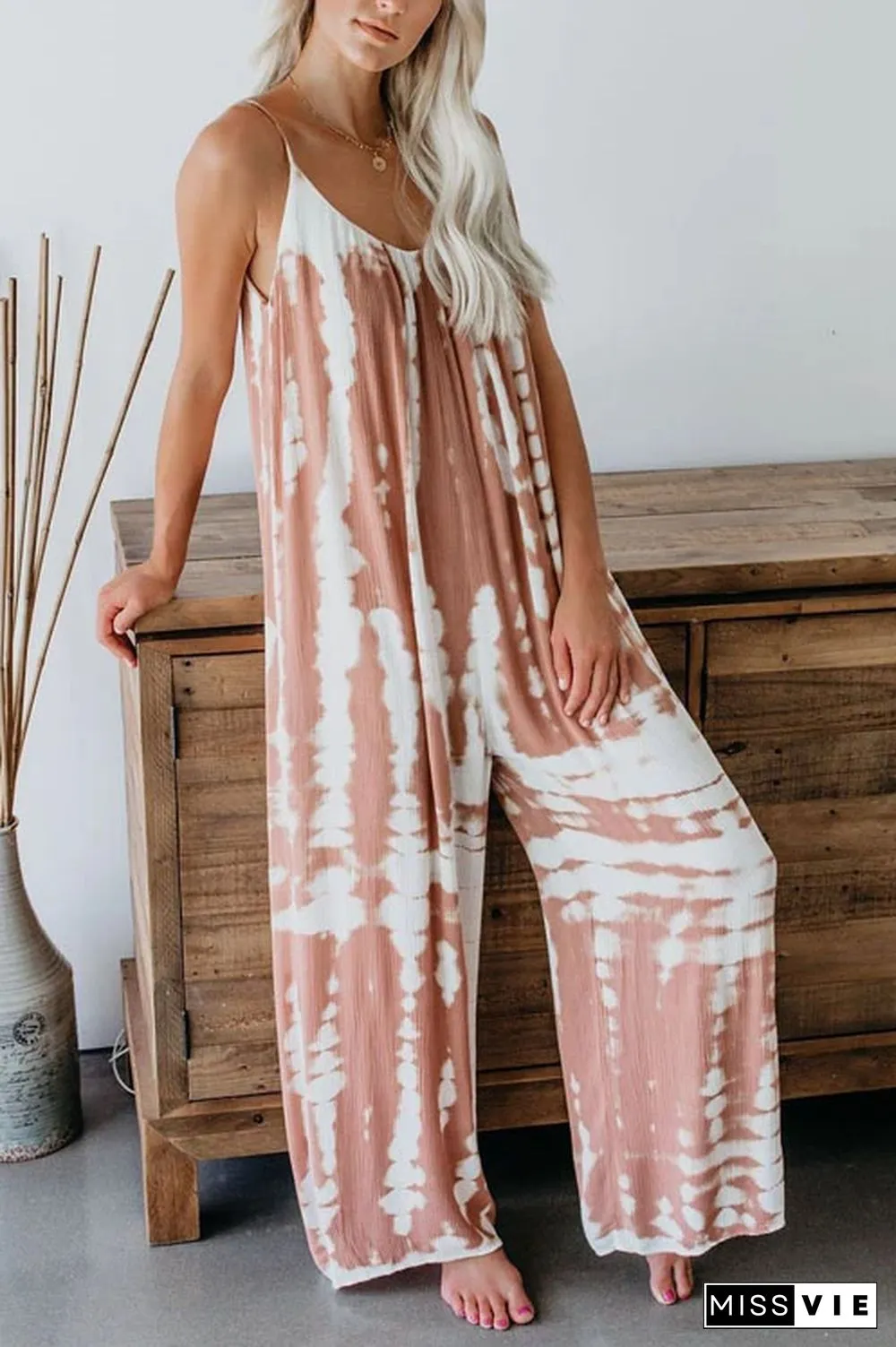 Tie Dye Wide Leg Jumpsuit