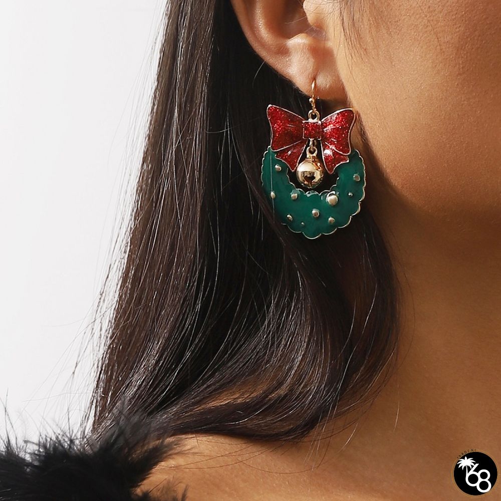 Casual Patchwork With Bow Earrings | 168DEAL